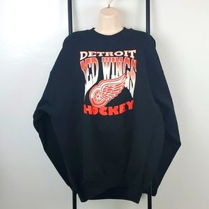 Vintage Detroit Red Wings Hockey sweatshirt adult men size XXL black long sleeve